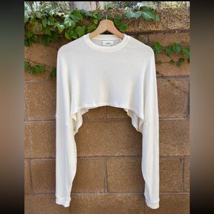 joah brown slouchy crop long sleeve
